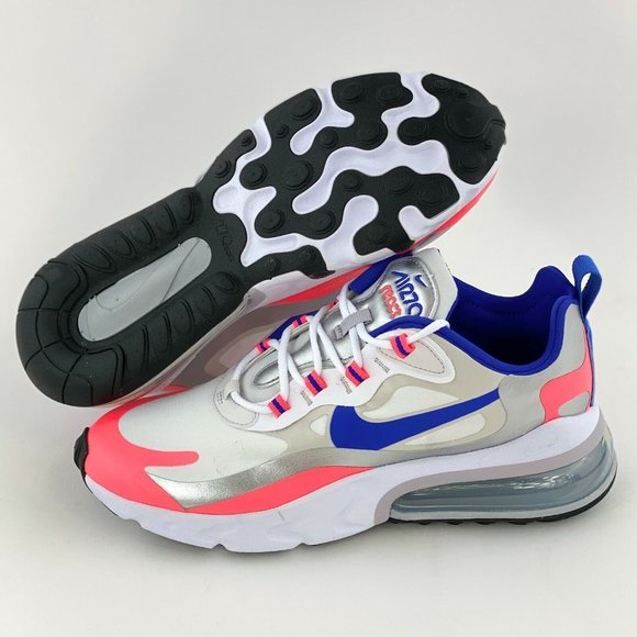 Nike Air Max 270 React Orange Blue Women's Sneakers Shoes Silver - Picture 2 of 12